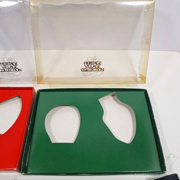 A Christmas Carol Heritage Village Tiny Tim Bob Cratchit Scrooge Heads 1988 Lot - Picture 9 of 16